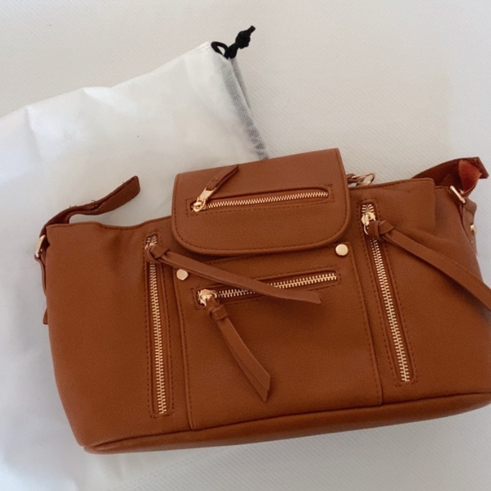Brown Leather Stroller Bag